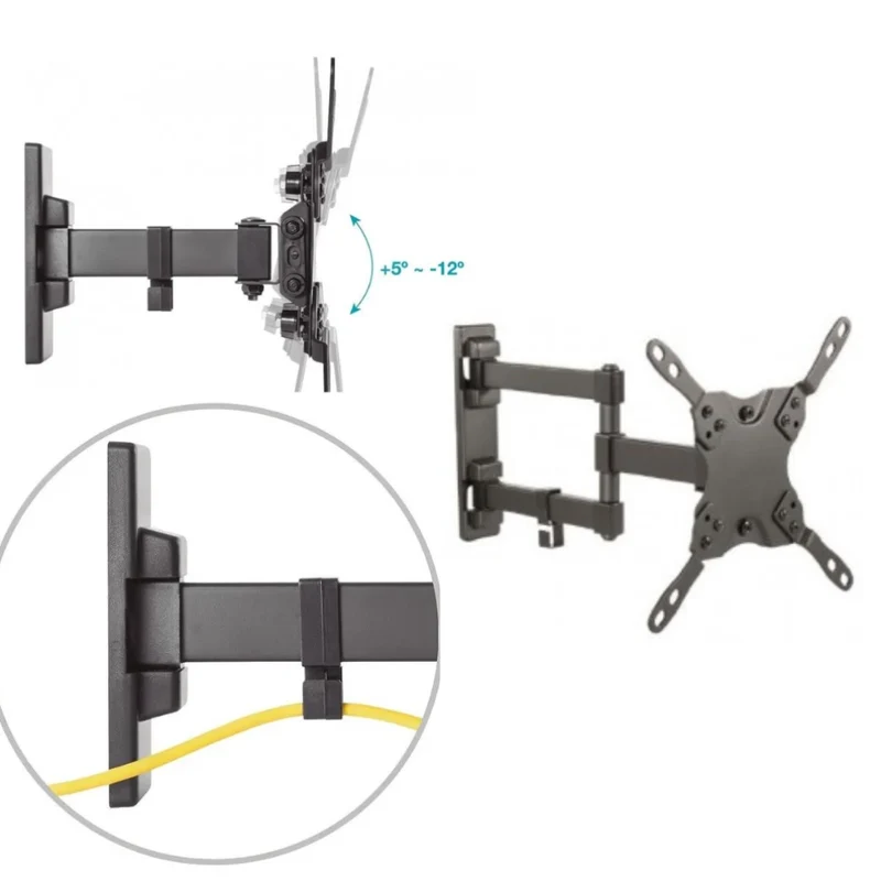 Supporto da parete tv lcd 13/42 pollici orientabile verticale nero