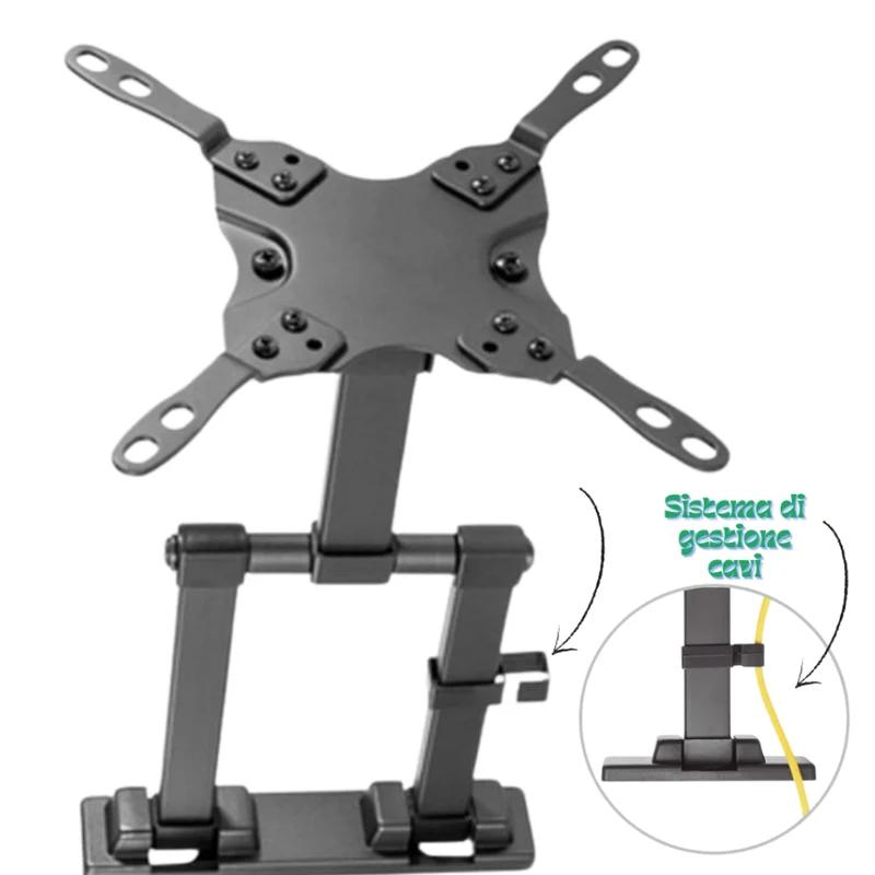Supporto da parete tv lcd 13/42 pollici orientabile verticale nero