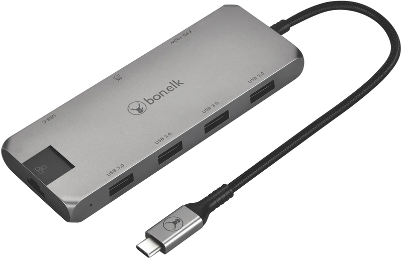 Bonelk Long-Life USB-C to 8in1 Multiport Hub (Space Grey)