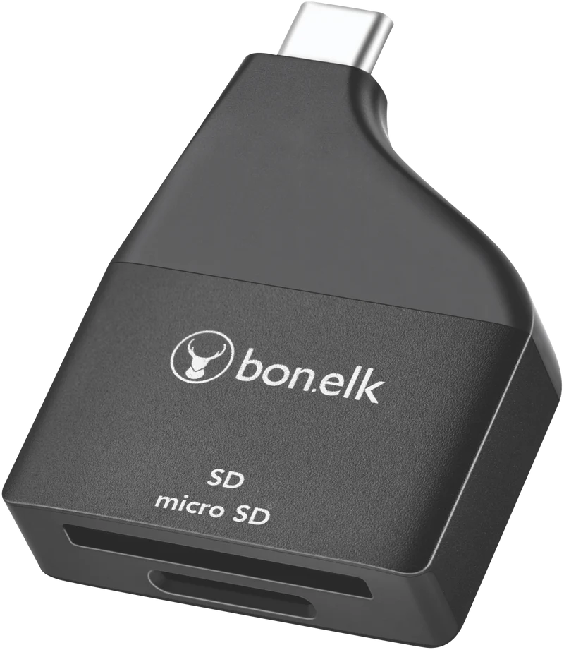 Bonelk USB-C to MicroSD/SD Adapter (Black)