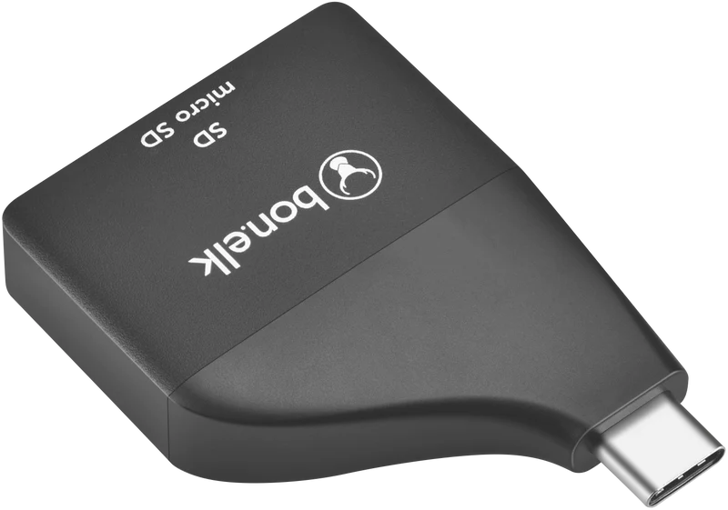 Bonelk USB-C to MicroSD/SD Adapter (Black)