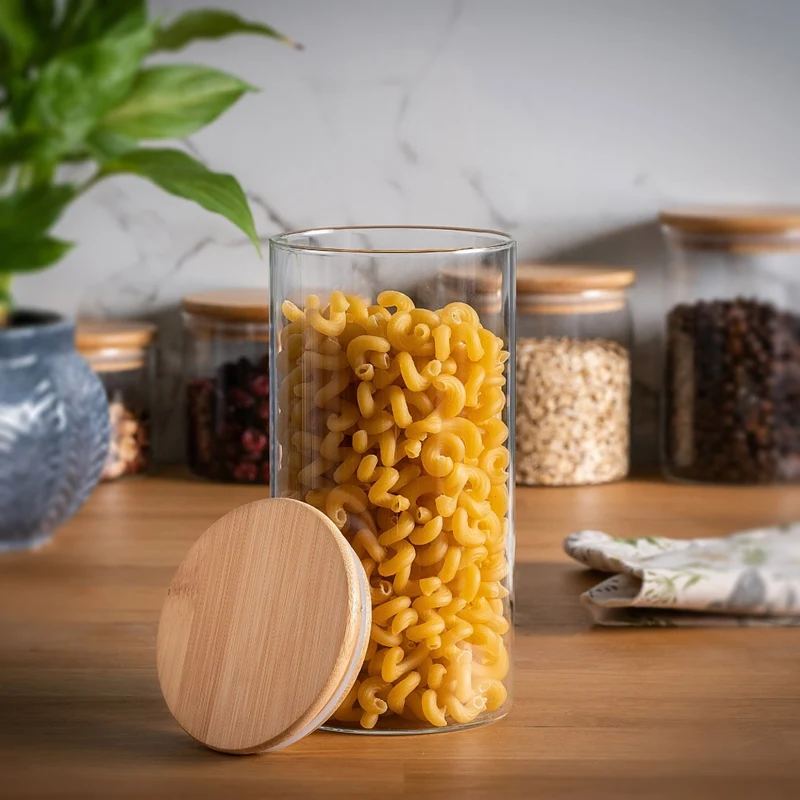 Contenitore per alimenti KADAX, barattolo in vetro per pasta e spezie con coperchio, 1,4 litri.