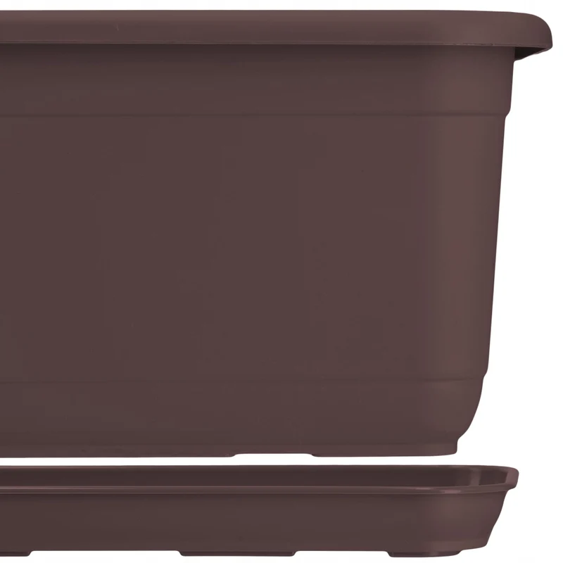 Vaso da fiori rettangolare KADAX per balcone, 80 cm, con supporto e manici.