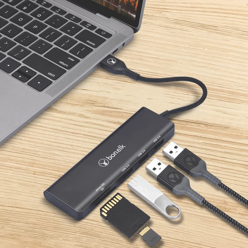 Bonelk USB-A to 3 x USB 3.0 SD/TF Logelife Hub