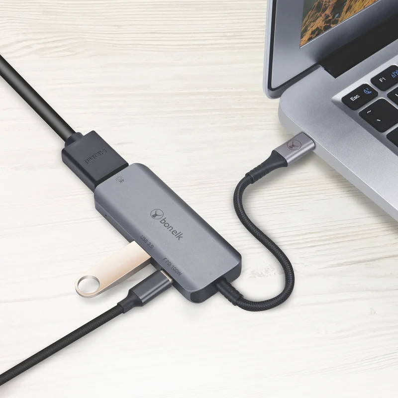 Bonelk USB-C 3-in-1 Multiport Hub (Space Grey)