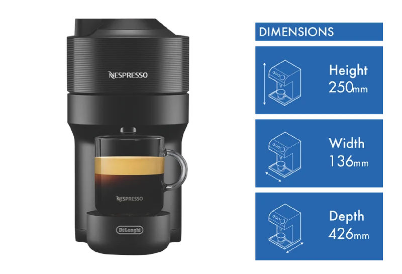 Nespresso Vertuo Pop Capsule Coffee Machine Bundle Black