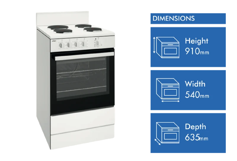 Chef 54cm Electric Freestanding Cooker, White
