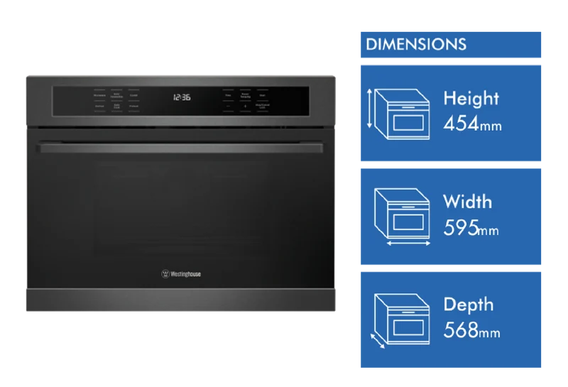 Westinghouse 44L Built-in Dark Stainless Steel Combi Microwave