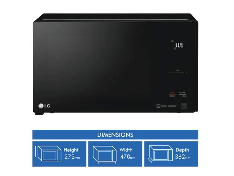 LG 25L 1000W NeoChef Smart Inverter Microwave Black