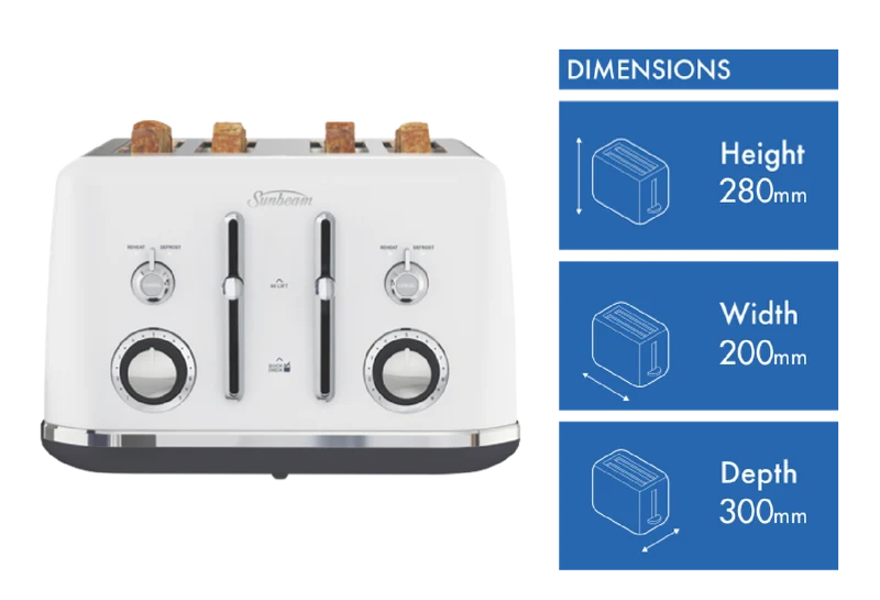 Sunbeam Alinea Collection 4 Slice Toaster - White