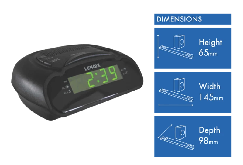 Lenoxx Clock Radio AM/FM