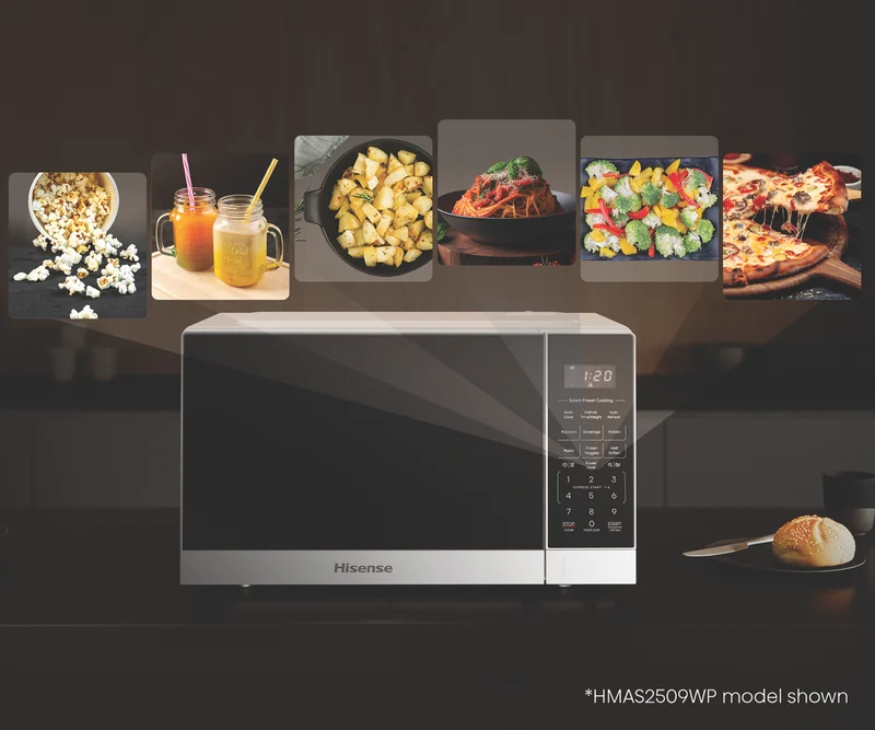 Hisense 25L 900W Countertop Microwave Pearl White