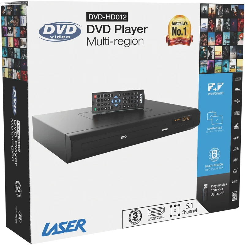 Laser DVD Player Multi-Region - HDMI, Composite Video and USB 2024