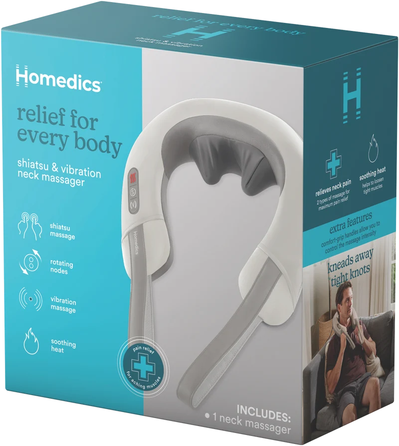 Homedics Shiatsu Neck & Shoulder Massager with Heat - Grey