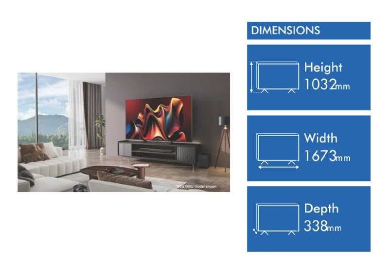 Hisense 75" U7NAU 4K Mini-LED QLED Smart TV 24
