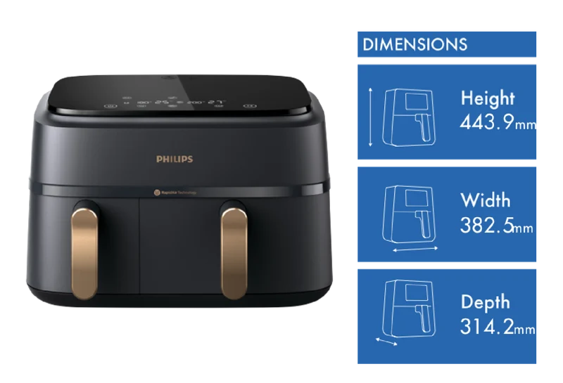 Philips Series 3000 Dual Basket Airfryer XXL Black/Copper