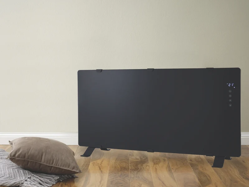 Rinnai 2200W Black Glass Panel Heater with WIFI