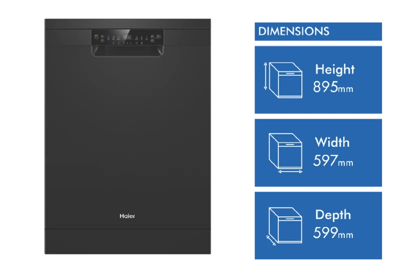 Haier 500 Series Freestanding Dishwasher - Black