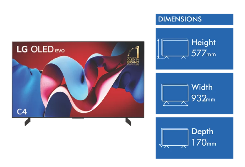 LG 42" OLED EVO C4 4K Smart TV 24