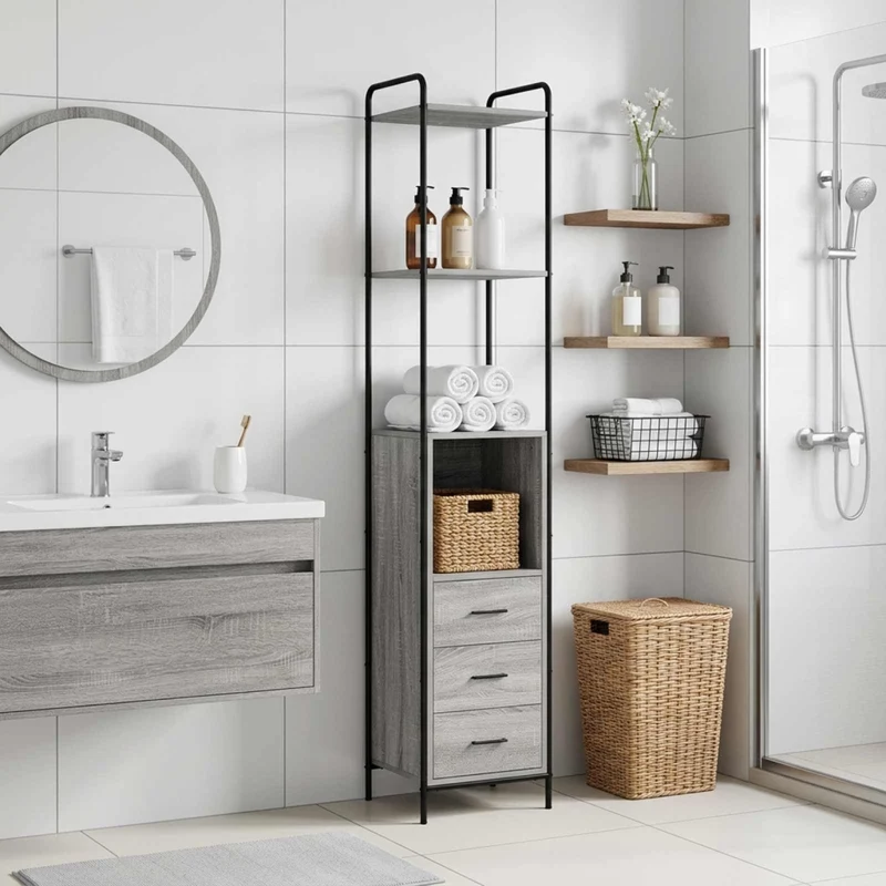 Mobile da Bagno Sonoma grigio 40 x 36 x 200,5 cm 8014043