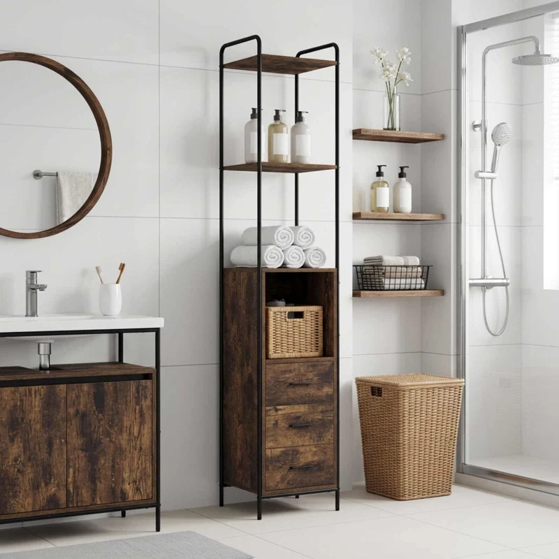 Mobile da Bagno Rovere Fumo 40 x 36 x 200,5 cm 8014042