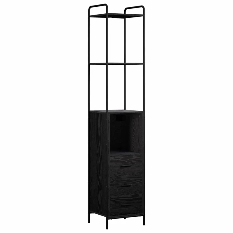 Mobile da Bagno Rovere Nero 40 x 36 x 200,5 cm 8014040