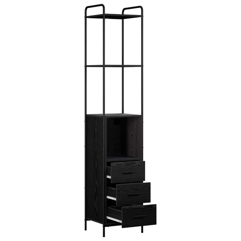 Mobile da Bagno Rovere Nero 40 x 36 x 200,5 cm 8014040