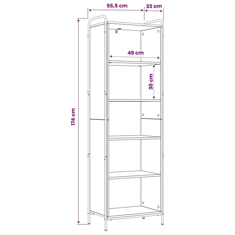 Armadio per Libri 55,5 x 33 x 174 cm Legno ingegnerizzato 8013947