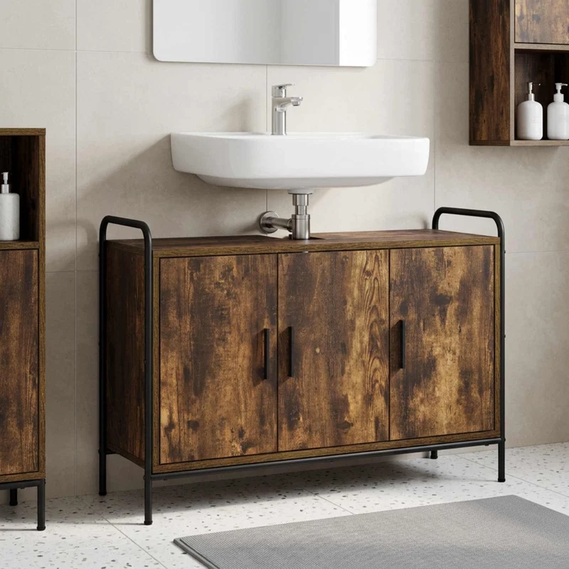 Mobile da Bagno Rovere Fumo 95 x 34 x 61 cm 8014066