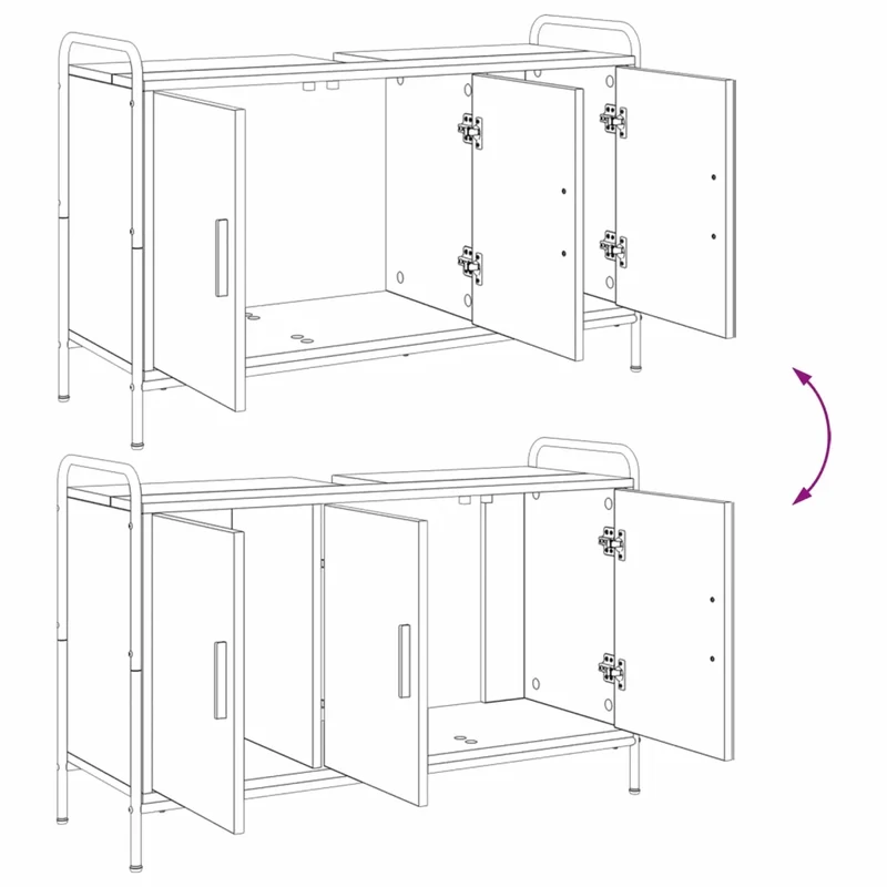 Mobile da Bagno Legno antico 95 x 34 x 61 cm 8014068