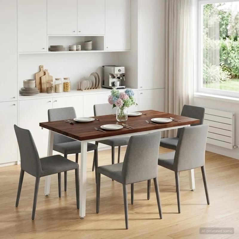 Tavolo da pranzo quadrato 140 x 80 x 75 cm 937629