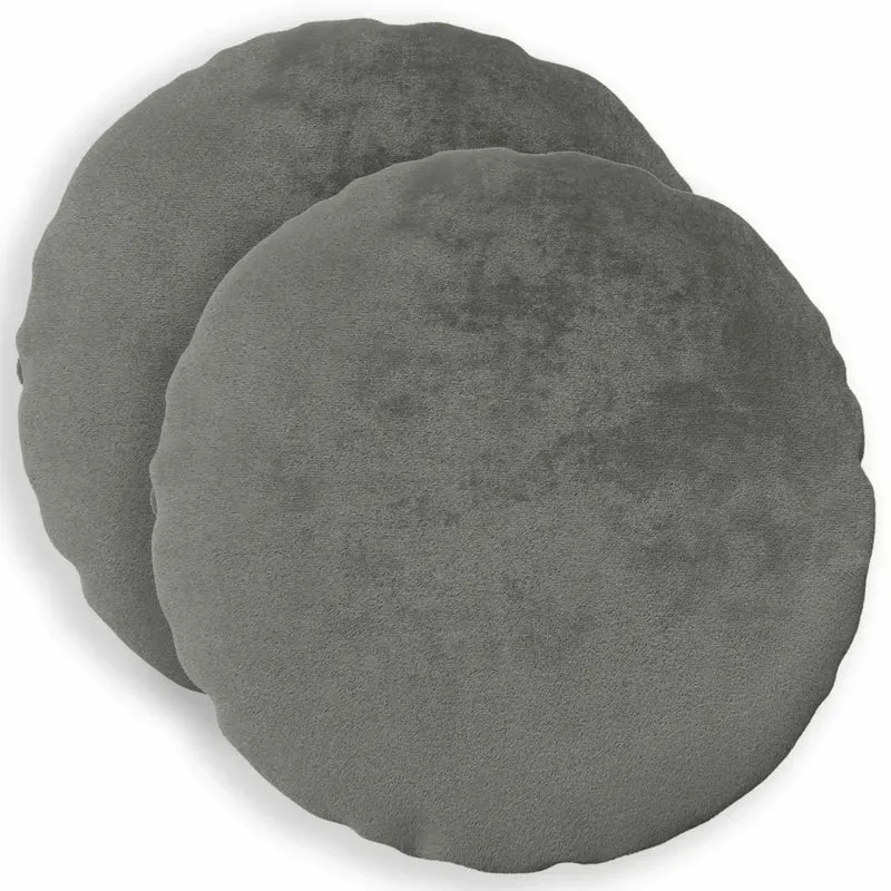 Federa 2 pcs HEERLEN Grigio Scuro Ø 60 cm Flanella 923107