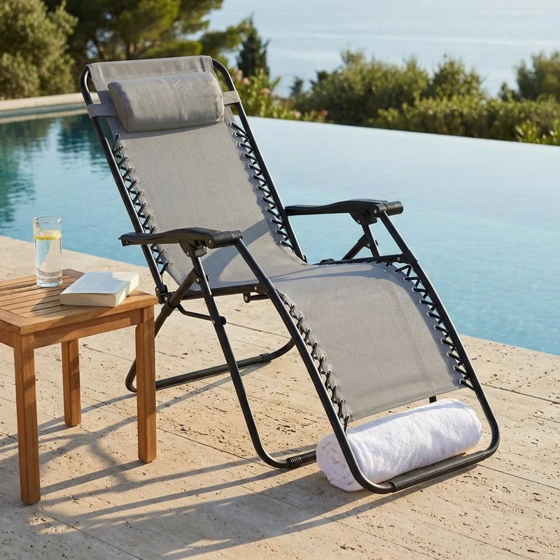 Sdraio mare prendisole Pieghevole in Acciaio Textilene cm 88x65x110 - ZEROGRAVITY