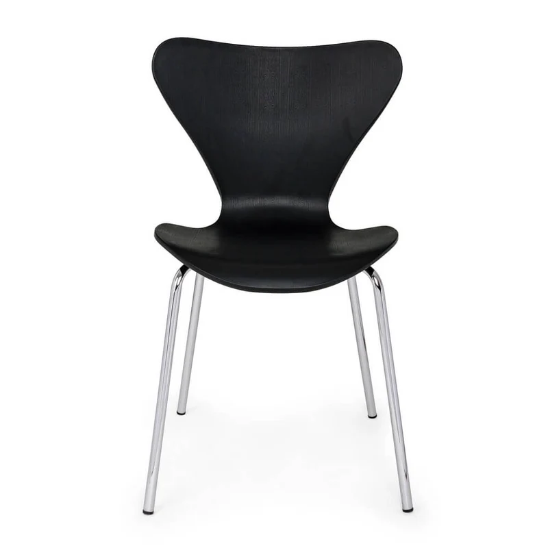 Set di 4 Sedie Impilabili con Seduta in Plastica e Gambe Cromate - LINDSAY