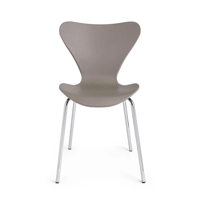 Set di 4 Sedie Impilabili con Seduta in Plastica e Gambe Cromate - LINDSAY