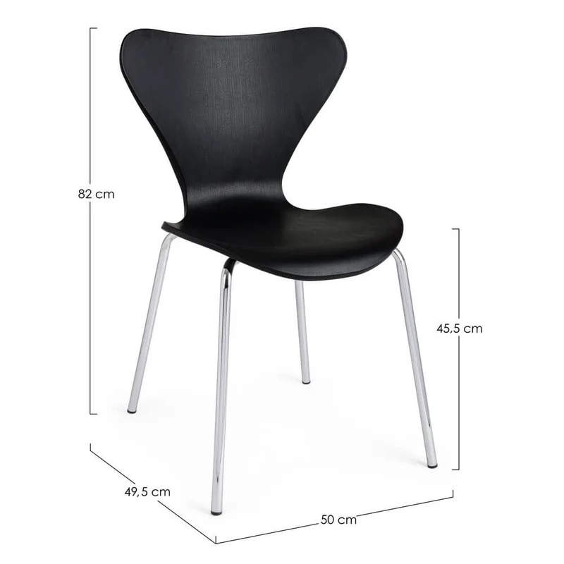 Set di 4 Sedie Impilabili con Seduta in Plastica e Gambe Cromate - LINDSAY