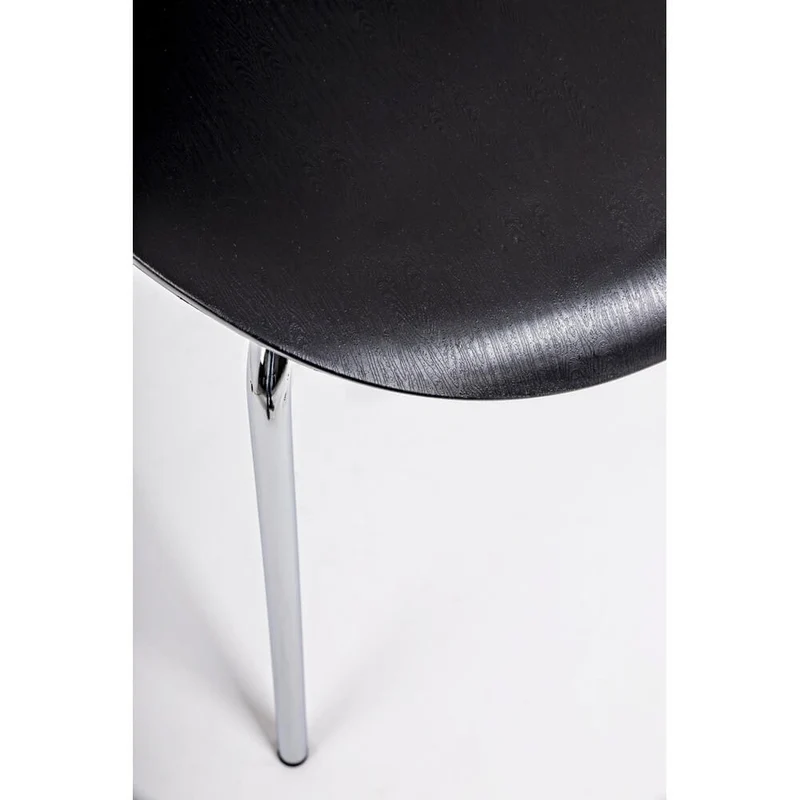 Set di 4 Sedie Impilabili con Seduta in Plastica e Gambe Cromate - LINDSAY
