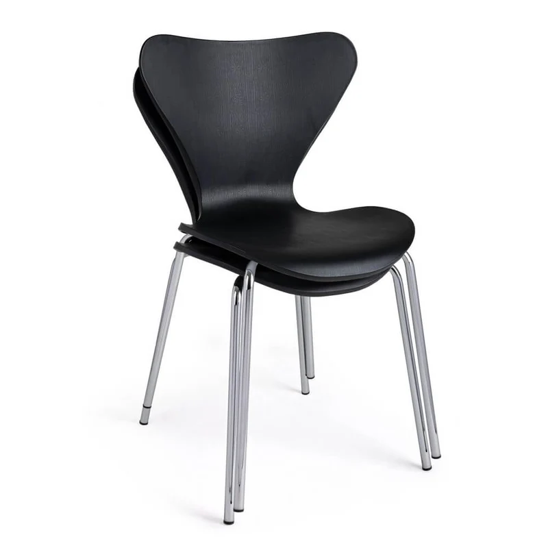 Set di 4 Sedie Impilabili con Seduta in Plastica e Gambe Cromate - LINDSAY