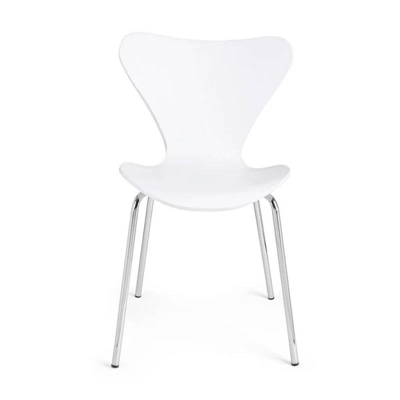 Set di 4 Sedie Impilabili con Seduta in Plastica e Gambe Cromate - LINDSAY
