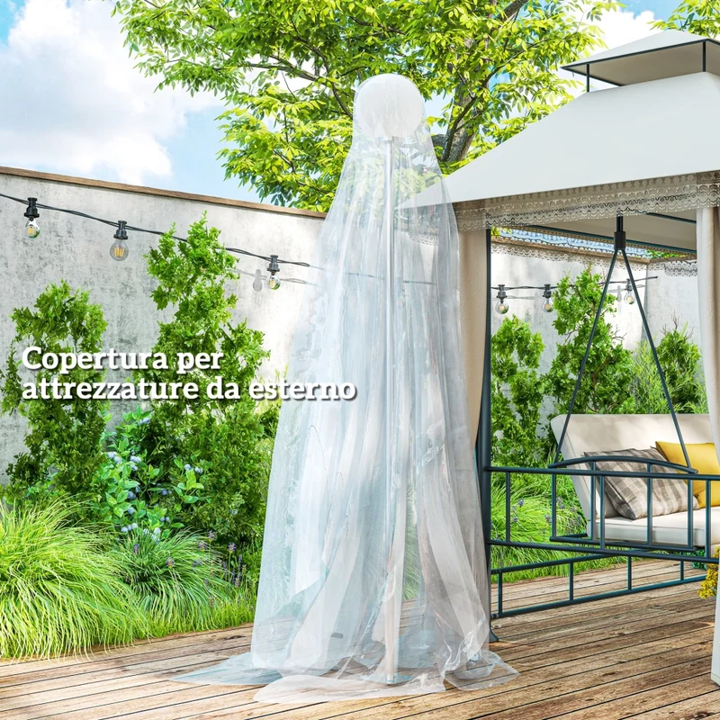 Copertura di Ricambio per Serra a Tunnel 6x10 m in PP Anti UV e Impermeabile Trasparente
