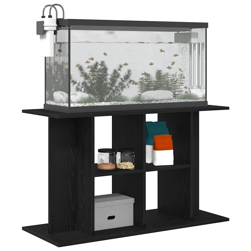 Supporto per acquario in rovere nero 100x40x60 cm 862150