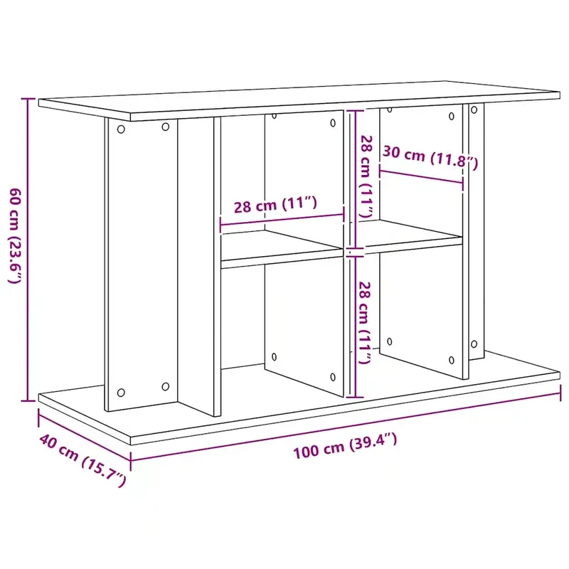 Supporto per acquario in rovere nero 100x40x60 cm 862150