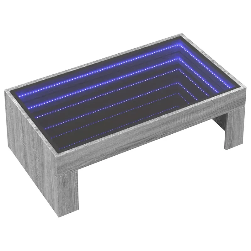 Tavolino da Salotto con LED Infinity Grigio Sonoma 90x50x30 cm 847621
