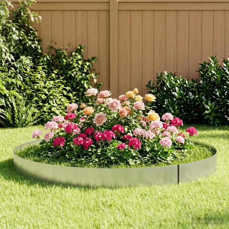 Bordura per Prato 10 m x 30 cm Acciaio zincato Argento 42030382