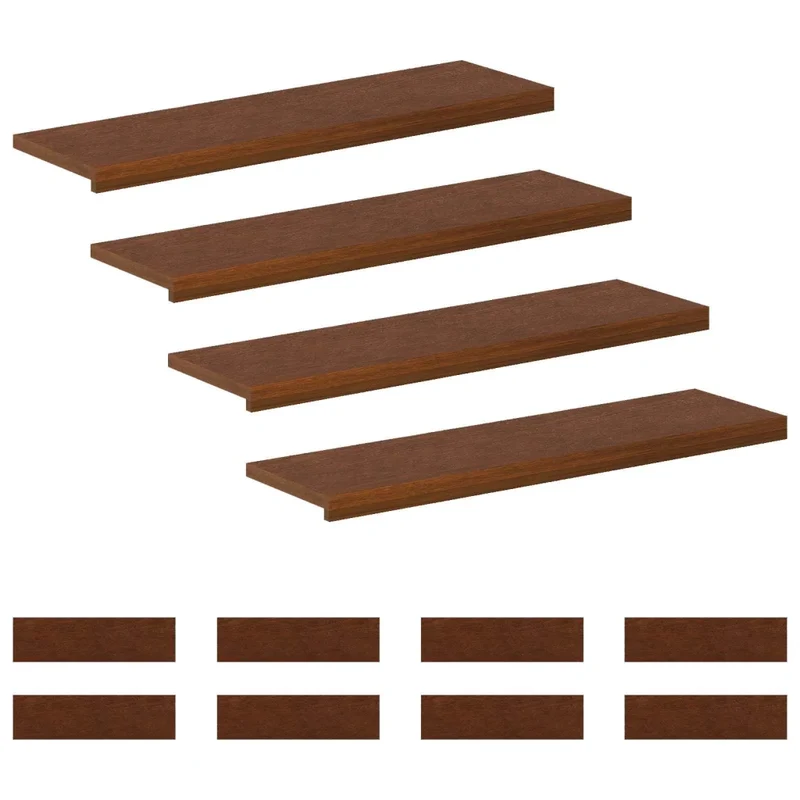 Gradini per Scale 12 pz 100 x 25 x 2 cm Marrone Scuro 3449432