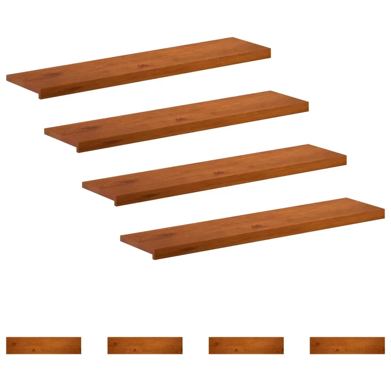 Gradini per Scale 8 pz 110 x 30 x 2 cm Marrone 3449379
