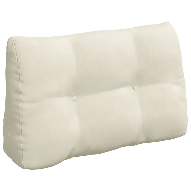 Cuscino per Schiena Crema 80 x 24 x 50 cm Velluto 42014438