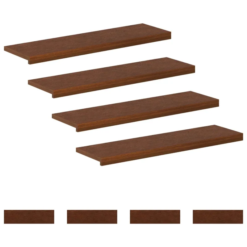 Gradini per Scale 8 pz 100 x 25 x 2 cm Marrone Scuro 3449384