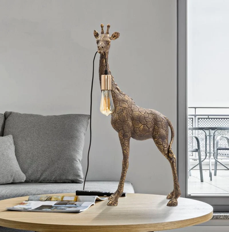 Lampada da Tavolo Giraffa 40x22x80 cm in Poliresina