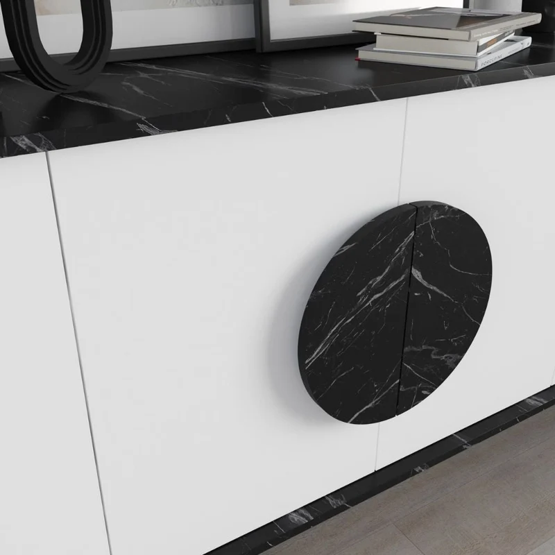 Madia 4 Ante 180x35,6x82 cm in MDF Gora Bianco